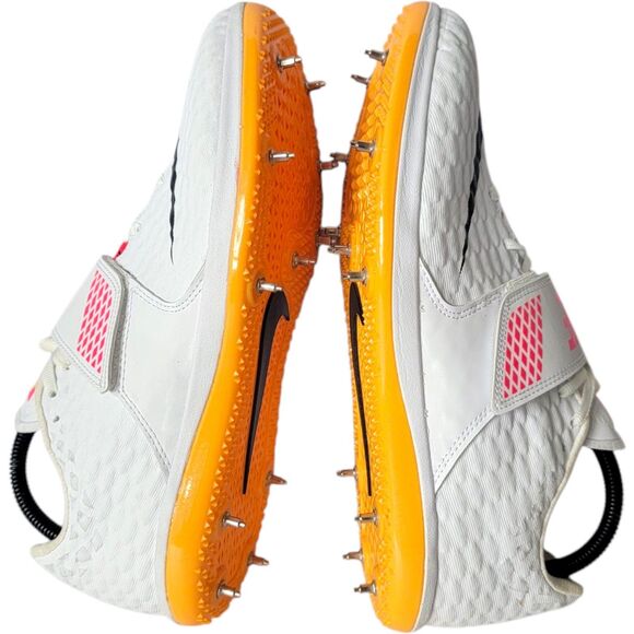 Nike Zoom High Jump Elite Spikes White Pink Orange Men’s 8 / Women’s 9.5 EUC - Picture 6 of 15